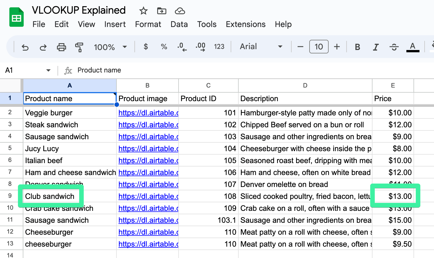 vlookup google sheets